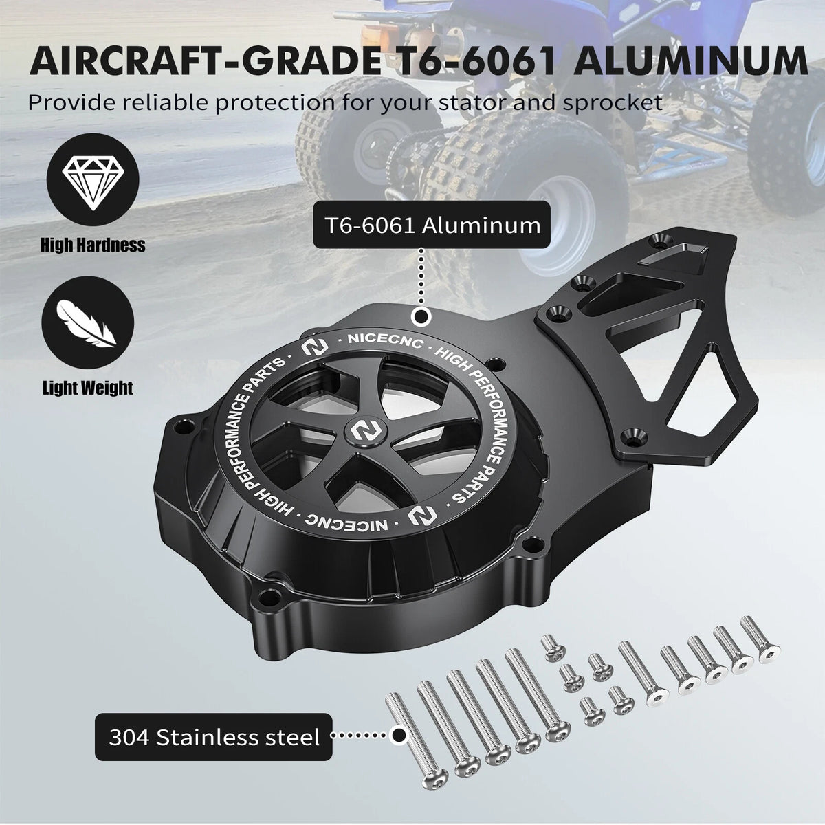 Engine Left Stator Cover Guard #2XJ-15411-00-00 for Yamaha Blaster (1988–2006)