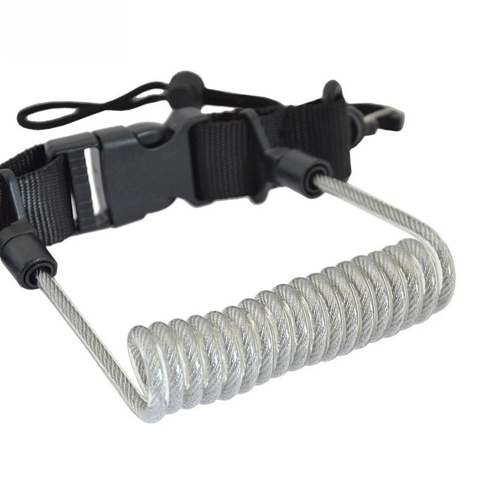Scuba Diver Camera Leash with Stretch Design and Secure Locking Mechanism