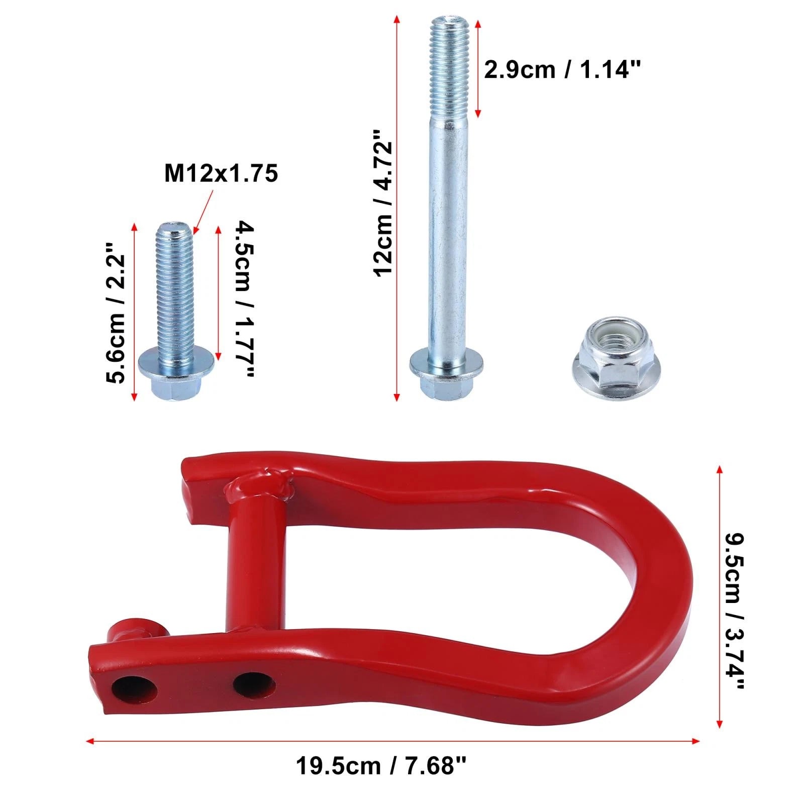 Front Recovery Tow Hook Kit Replacement for Chevy Silverado 1500 07-18