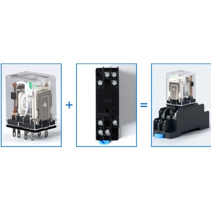 2X 8-Pin 10 Amp Electromagnetic Relay 24V DC with LED Indicator