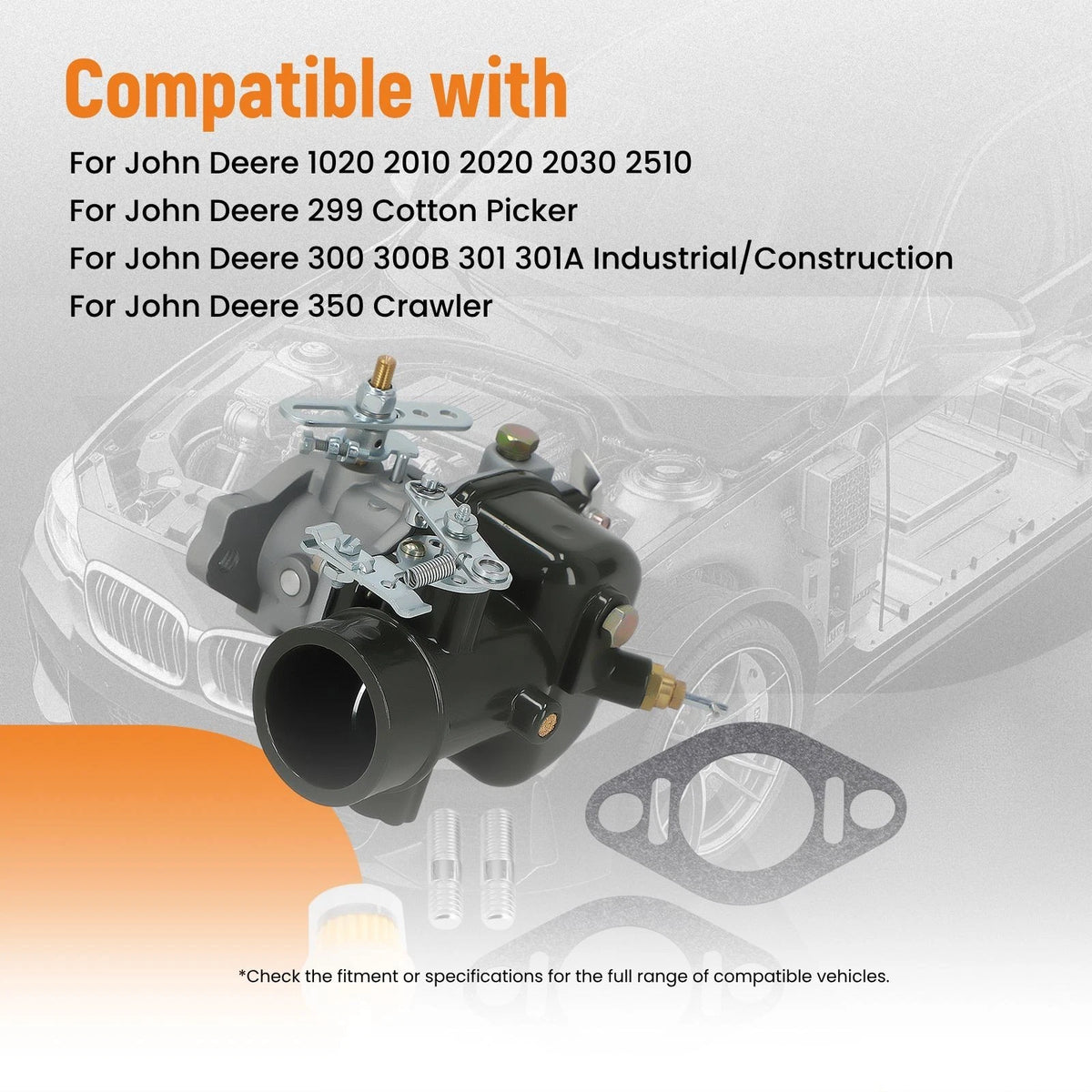 Carburetor Kit for John Deere 1020, 2010, 2020, 2030, 2510 (1960–1980)