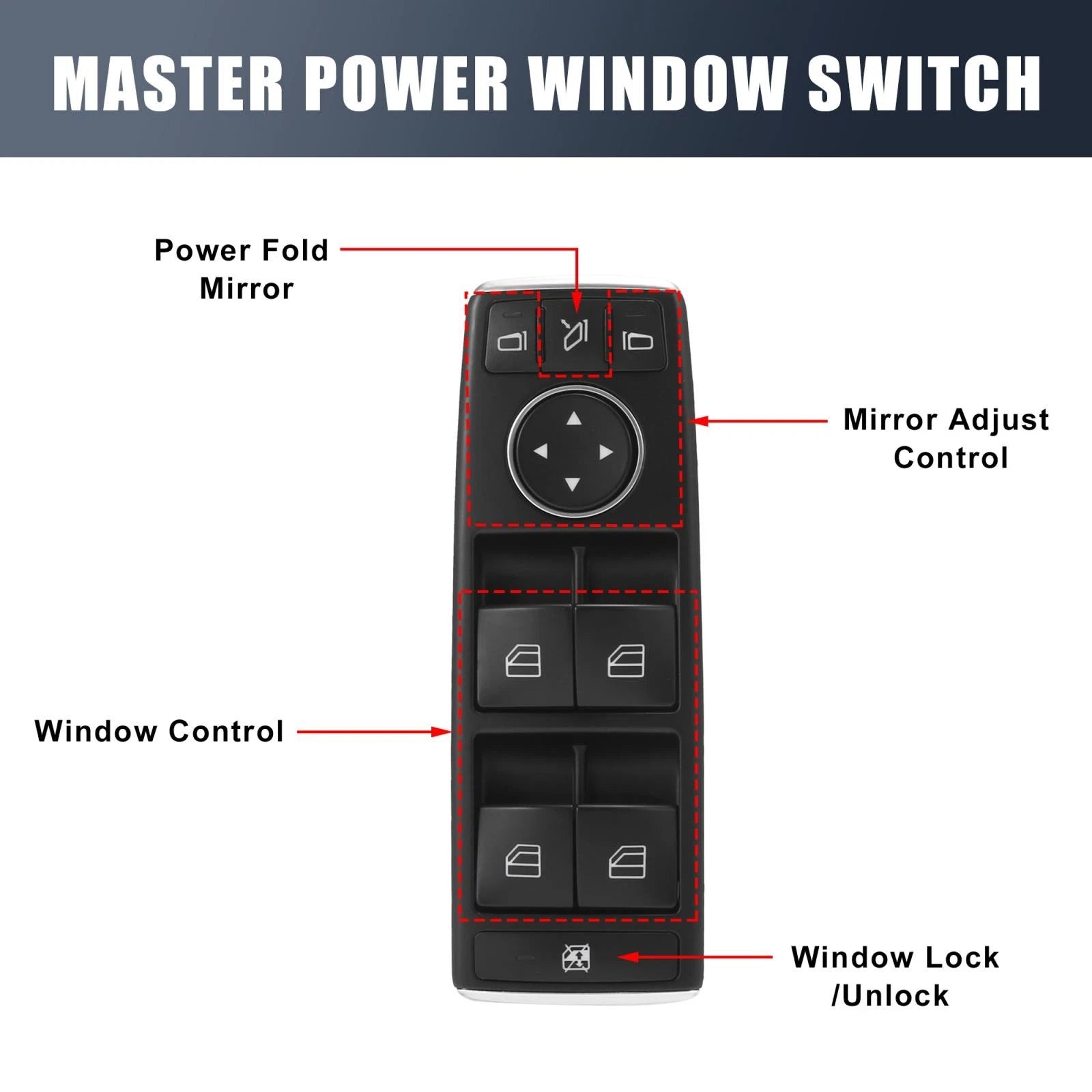 Driver Side Power Window Switch Replacement for Mercedes-Benz CL63 AMG (2010)