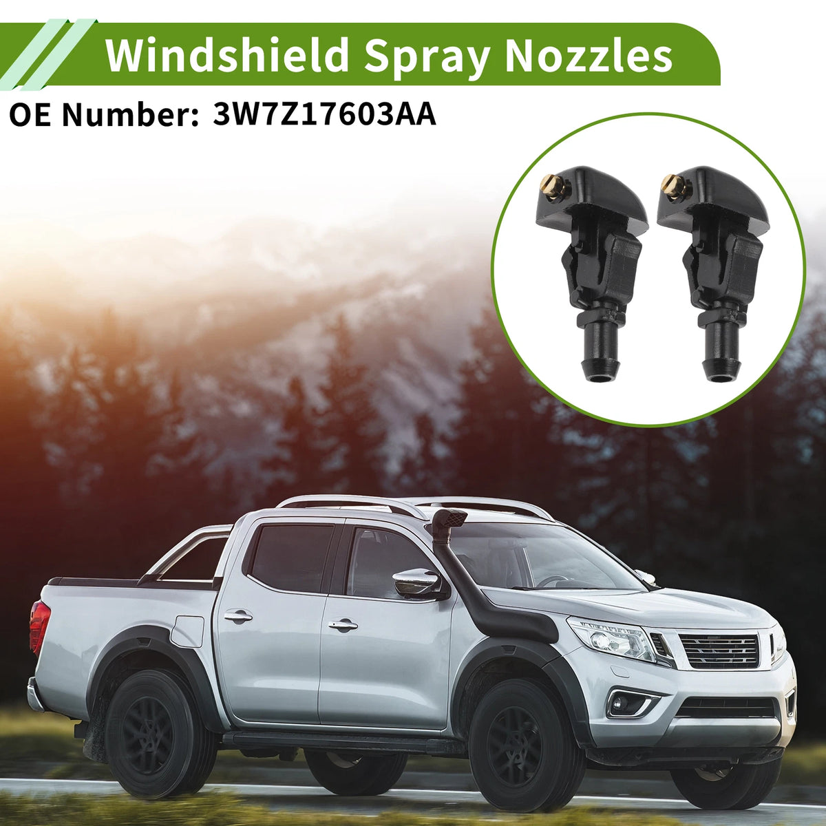 Windshield Washer Nozzle with Hose Connector for Ford (No. 3W7Z17603AA)