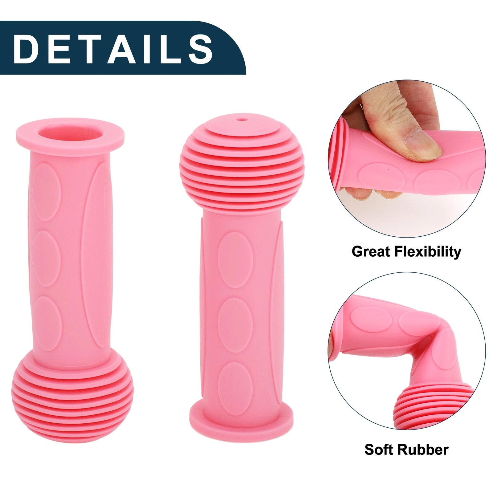 Handlebar Grip Cover 110mm Soft Boy MTB End Protector Pink Pair for Bike (1Set)