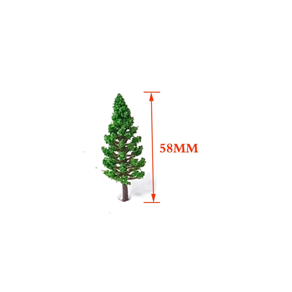 40pcs 2.28" Pine Trees for Train Railroad Park Landscape Garden
