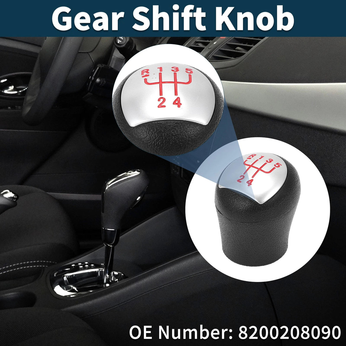 5 Speed Gear Shift Knob No.8200208090 for Renault Kangoo (1997–2019)