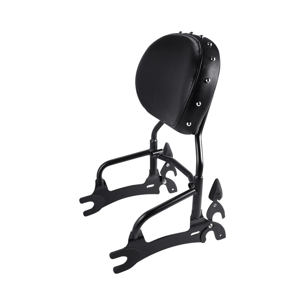 12" Black Backrest Sissy Bar w/ Mount Spools for Indian Classic (2014–2018)