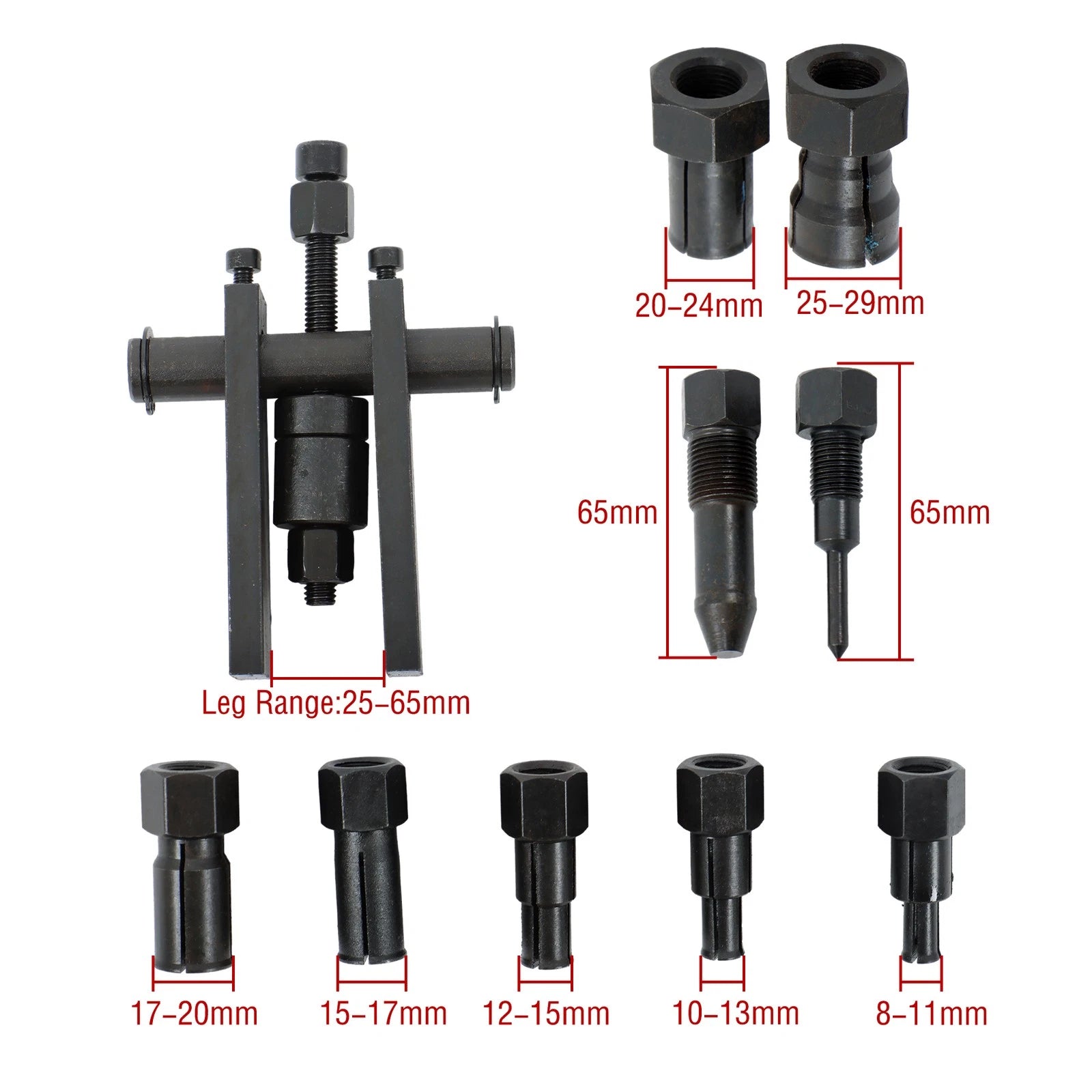 8-25MM Motorcycle Inner Bearing Puller Set with Box