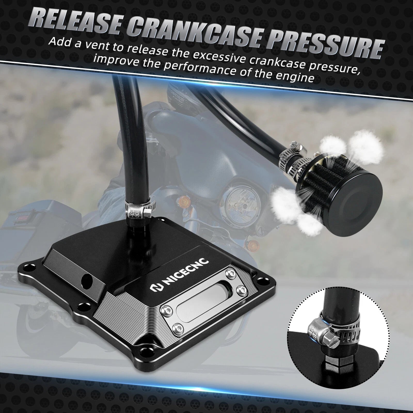 Transmission Top Cover Kit with Air Filter for Harley Softail/Road Glide/Road King (–)