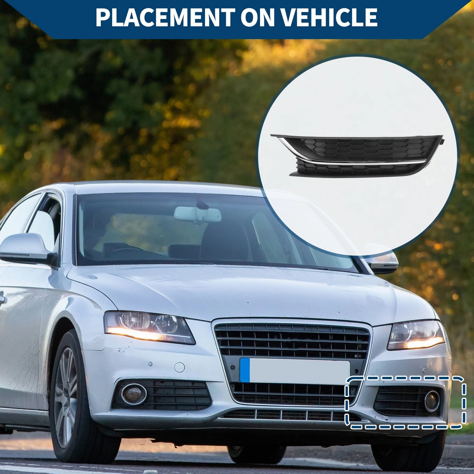 1pc Front Left Fog Light Grill Replacement for Volkswagen Passat (2012–2015)
