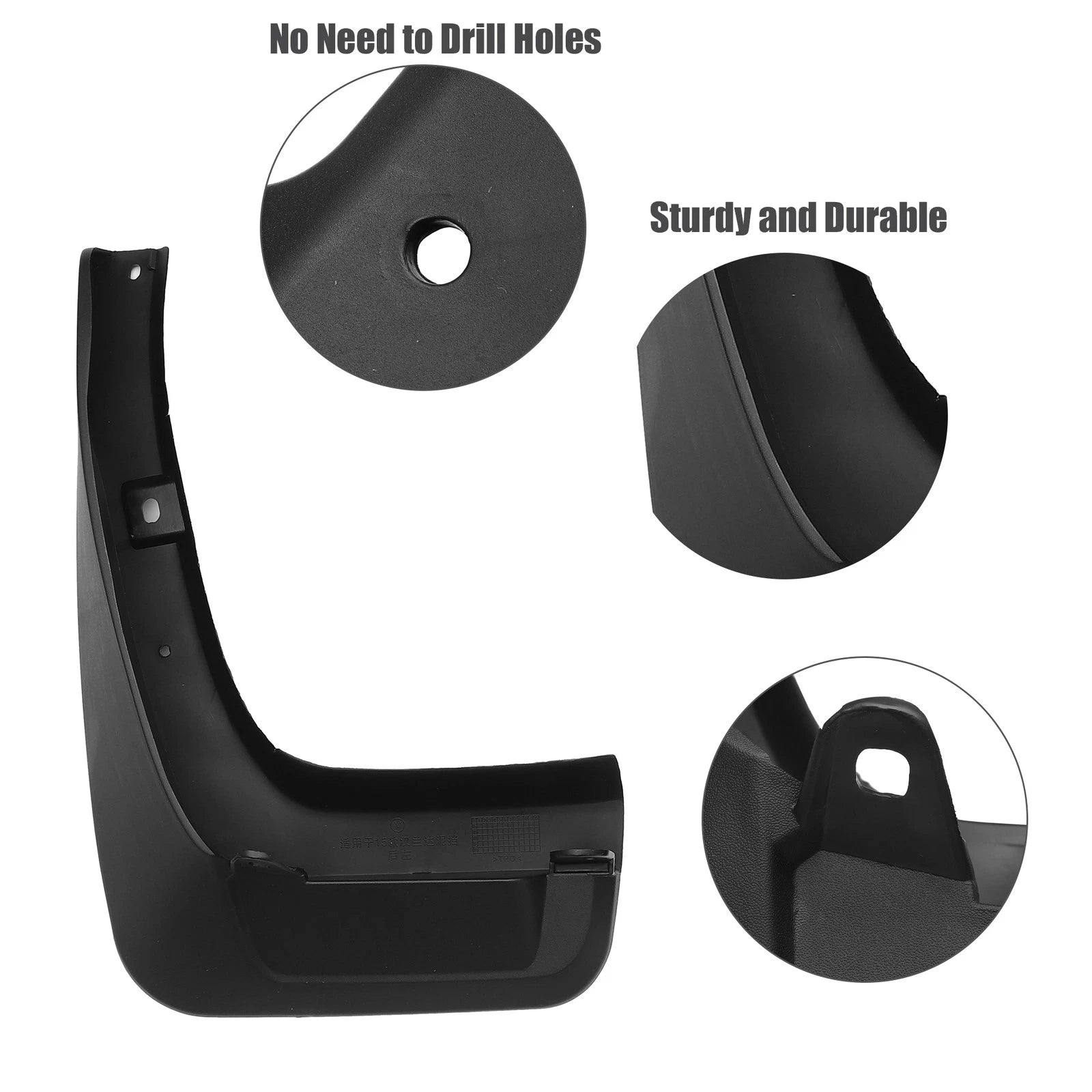 Front and Rear Mud Flaps Splash Guards for Toyota Highlander Black 1Set (2014–2023)