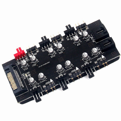 SATA 1 To 6 Way PWM ARGB Device Expander for Cooling Fans Hub Splitter