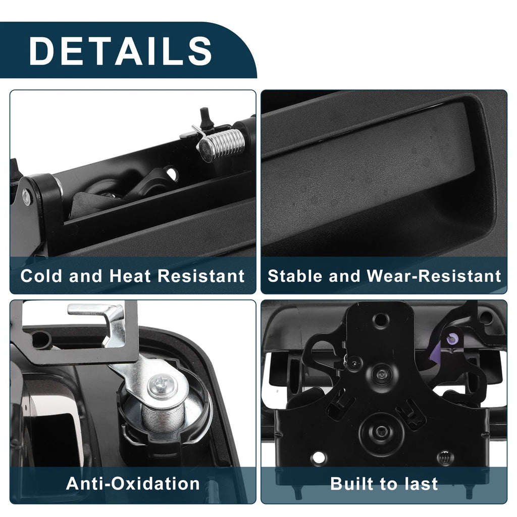 Tailgate Handle Bezel Replacement for GMC Sierra Door Handle with Key Hole (2007–2018)