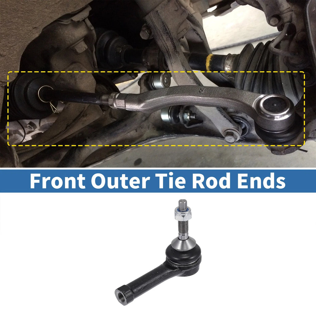 2pcs Front Outer Tie Rod End Links for Ford Explorer and Flex (2008–2019)
