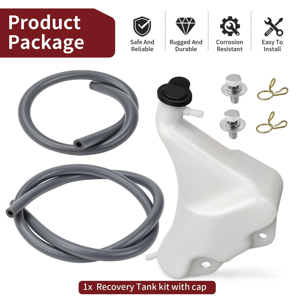 Coolant Radiator Tank Reservoir with Cap for Yamaha Grizzly 660 (2002–2008) 5KM-21871-00-00