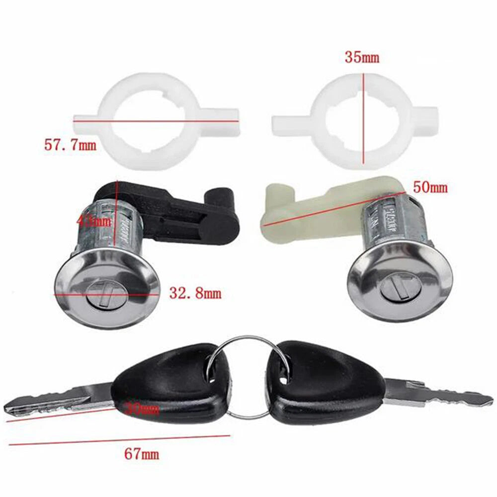Fit For Renault 7701468981 7701468982 Left+Right Car Door Lock Barrel Cylinder
