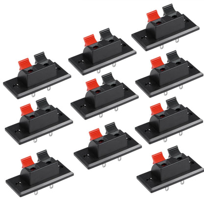 10 Pcs 2 Way Push Release Connector Plate for Stereo Speaker Terminal Strip