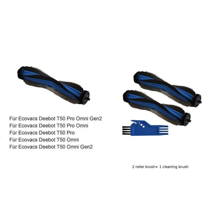 2X Main Brushes + 1 Blue Flat Brush for Omni T50 Pro