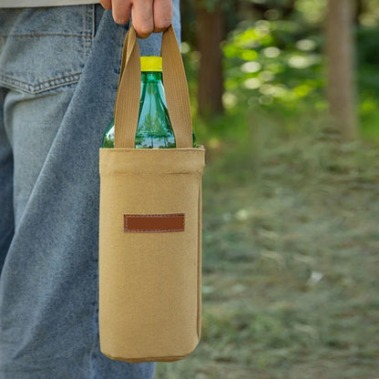 Canvas Protective Water Bottle Bag for Insulated Mugs and Glass Cups