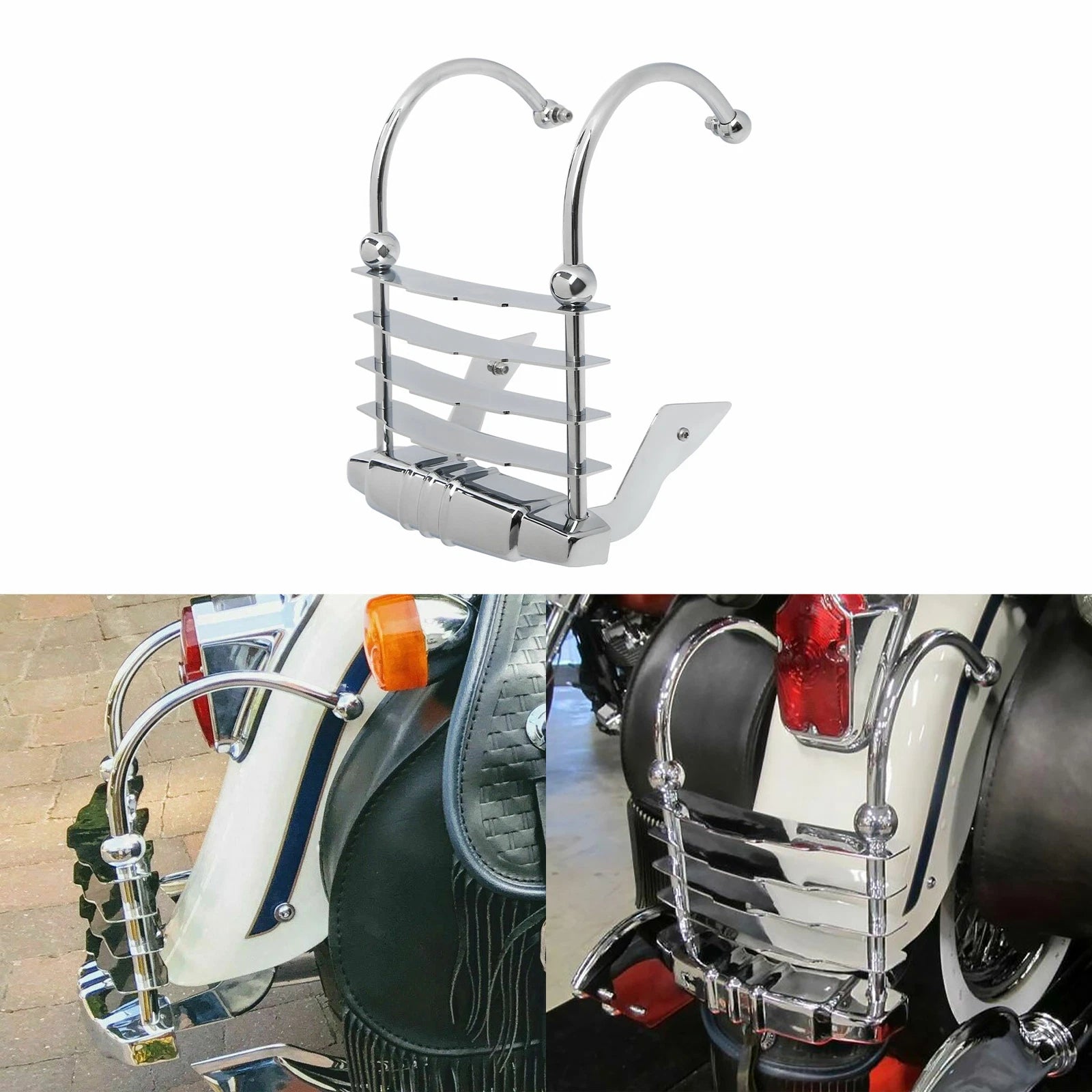 Chrome Rear Bumper Grills for Harley Heritage Springer (1997–2003)