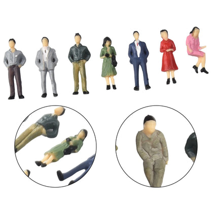 50 Pcs Painted Sitting Passenger Figures for 1:50 Scale Models