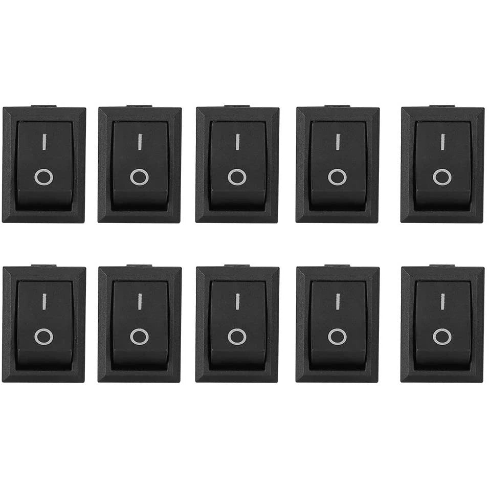 10PCS Black Rocker Switch for MINI (2 Pin ON/OFF SPST 125VAC 6A 250VAC 3A)