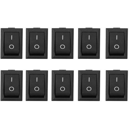 10PCS Black Rocker Switch for MINI (2 Pin ON/OFF SPST 125VAC 6A 250VAC 3A)