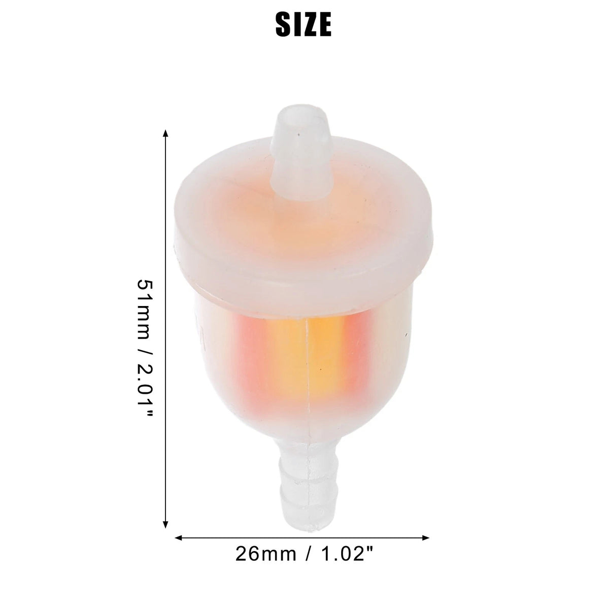 10 Pcs Universal Fuel Filters Clear Yellow Red for Motorcycle ATV Dirt Bike