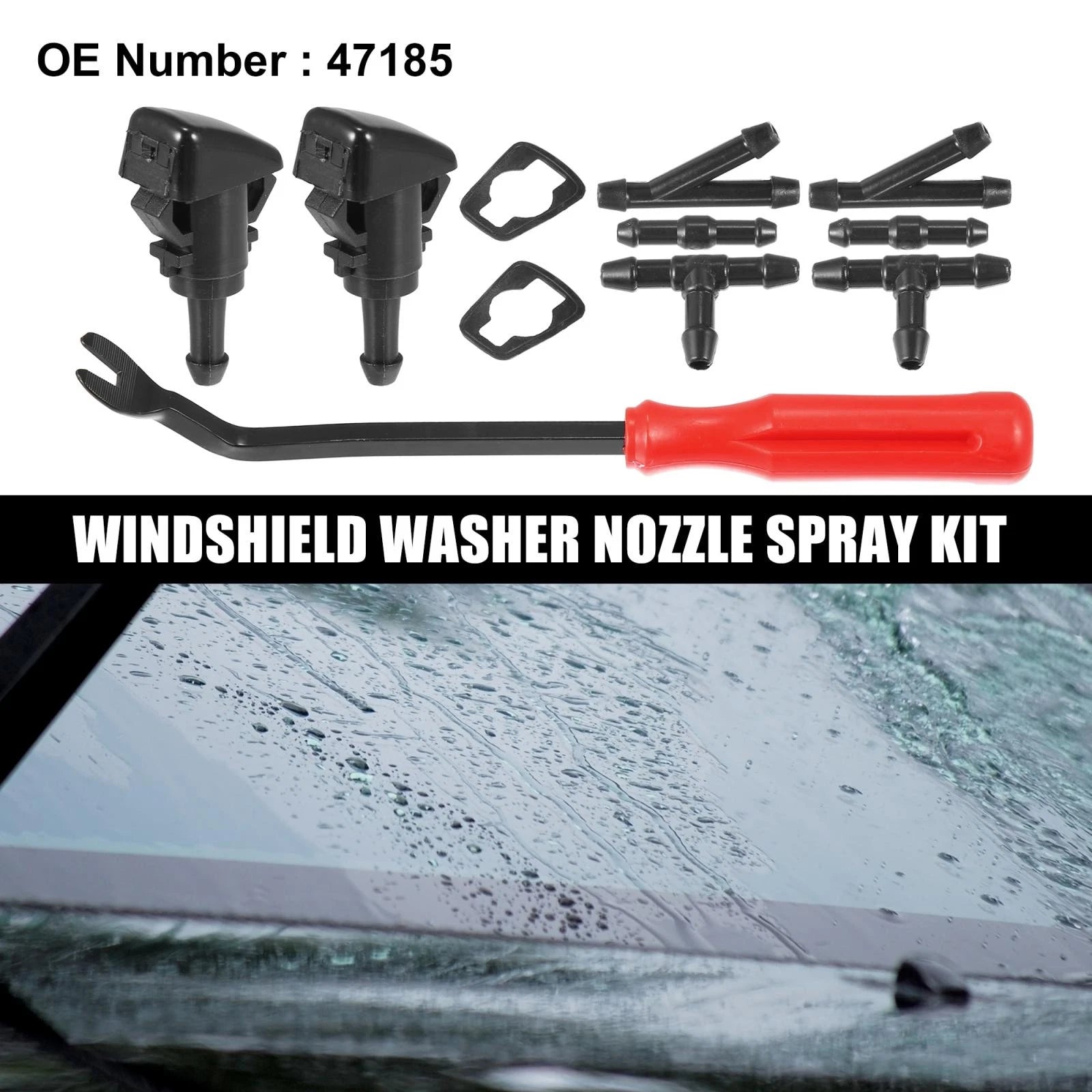 Front Windshield Washer Nozzle Kit 11pcs for Mitsubishi Eclipse (2006–2012)