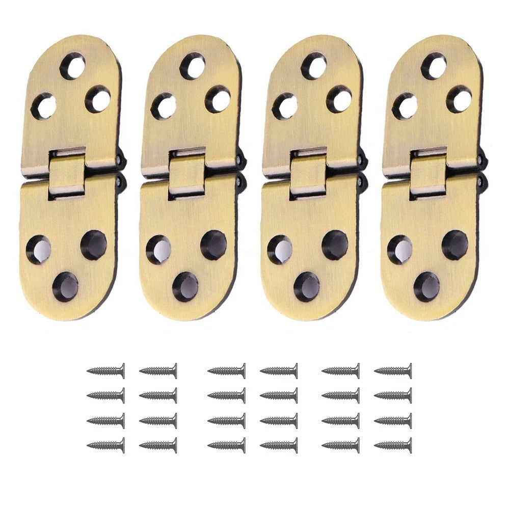 Set of 4 Zinc Alloy Flip Hinges for Marine Use, Rust Resistant