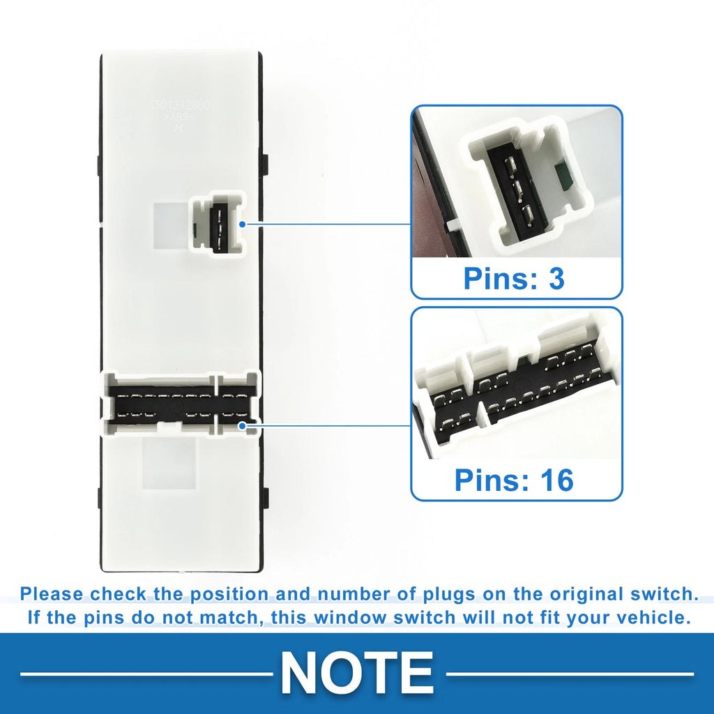 Front Right Power Window Switch for Nissan Almera (2016)