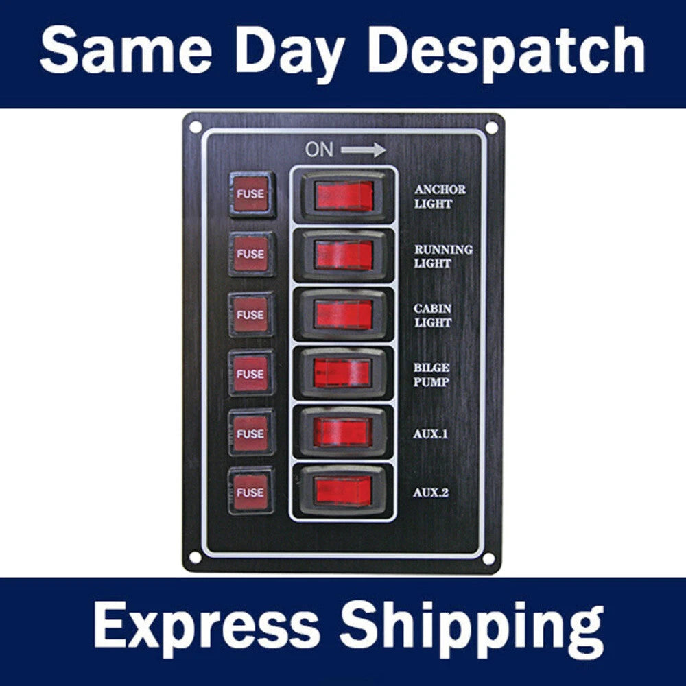 Alloy Illuminating Switch Panel for Universal Vehicles (12 Volt)