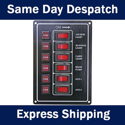 Alloy Illuminating Switch Panel for Universal Vehicles (12 Volt)