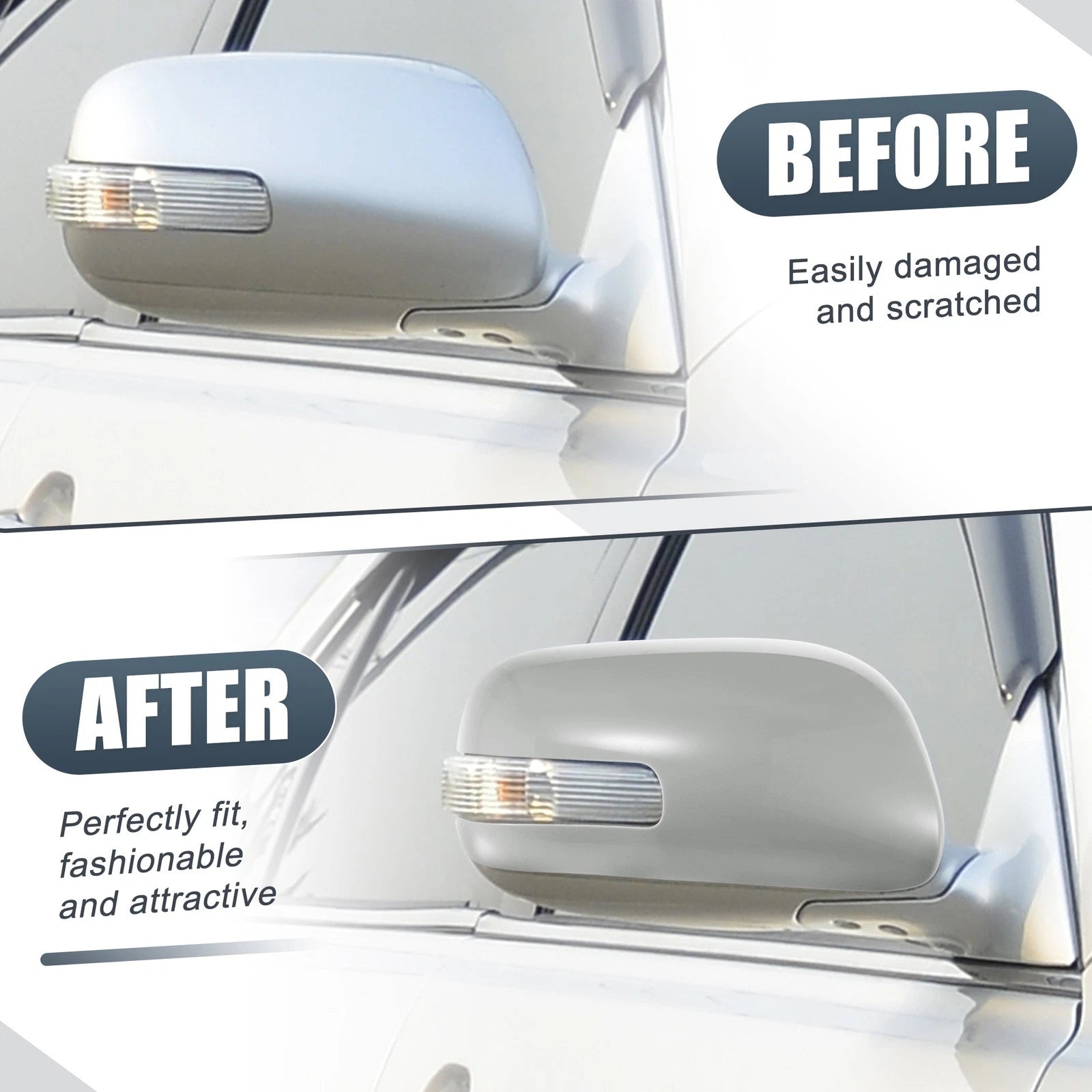 Right Side Mirror Cover Cap Replacement Gray for Toyota Camry (2006–2011)