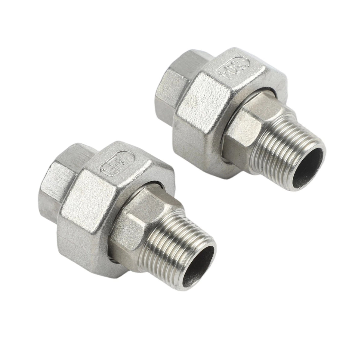 2 Stainless Steel Threaded Connectors 304 Grade for Pipeline Use