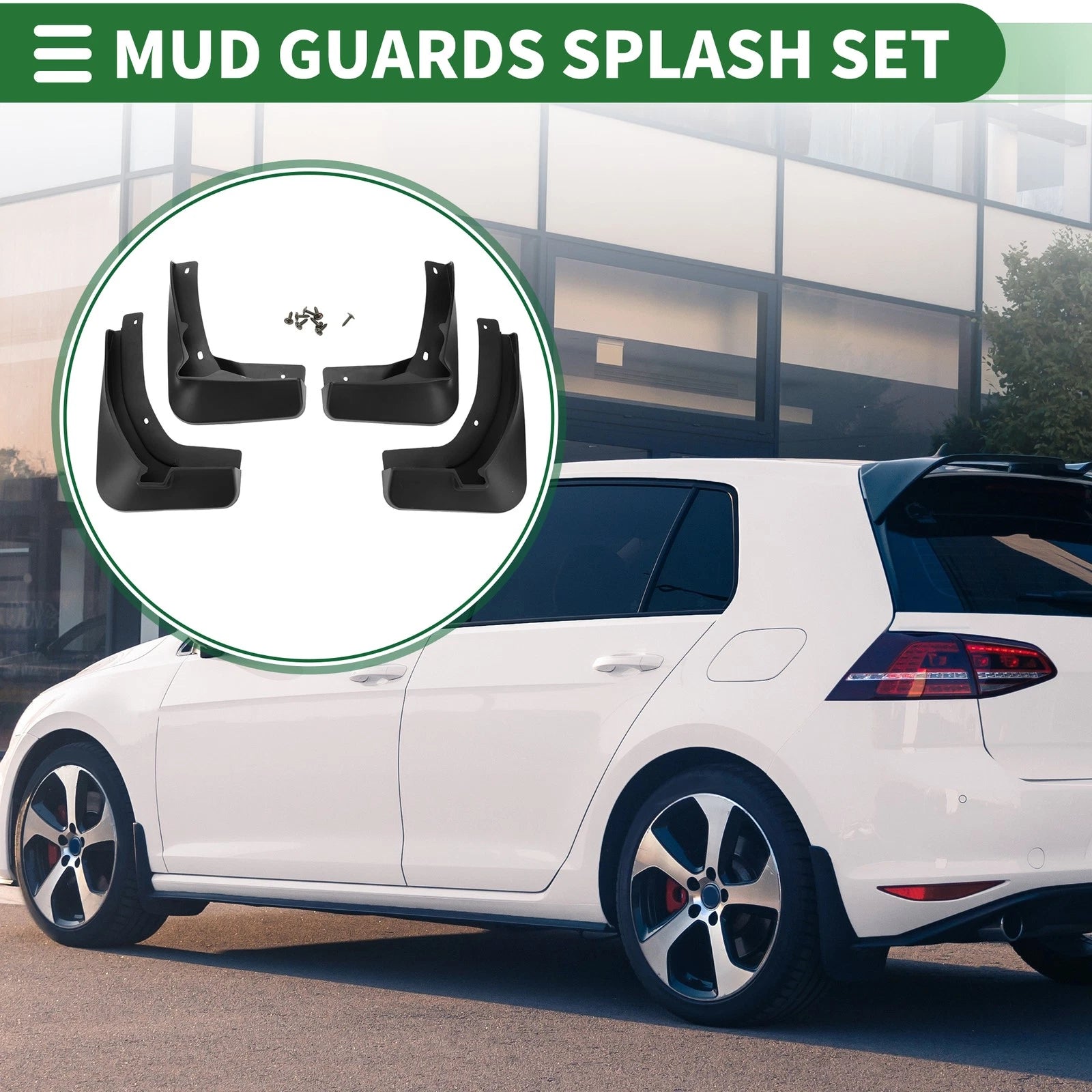 Mud Flaps Splash Guard 1 Set for Volkswagen GTI Hatchback (2015–2017)