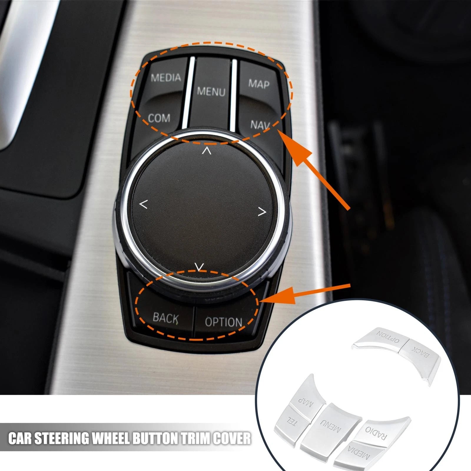 5 Pcs Multimedia Button Cover Trim Replacement for BMW 1 2 3 5 Series (2011–2021)