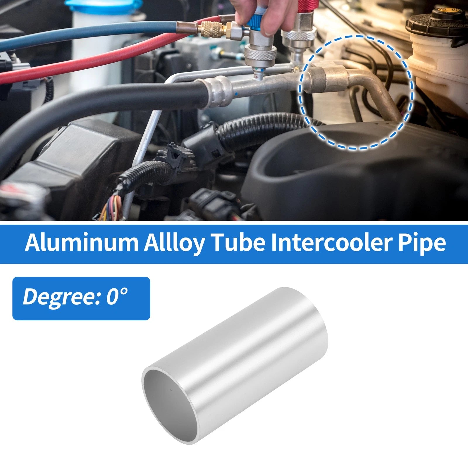 1.5" OD Intercooler Pipe for Universal Applications (Brushed Silver Tone)