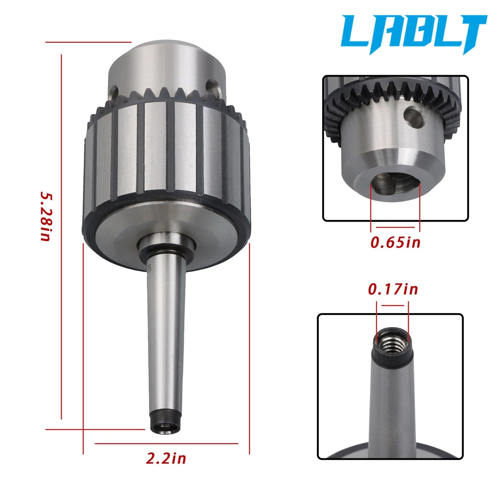 1/2" Precision Keyed Drill Chuck with MT1-JT6 Arbor for Lathes & Drill