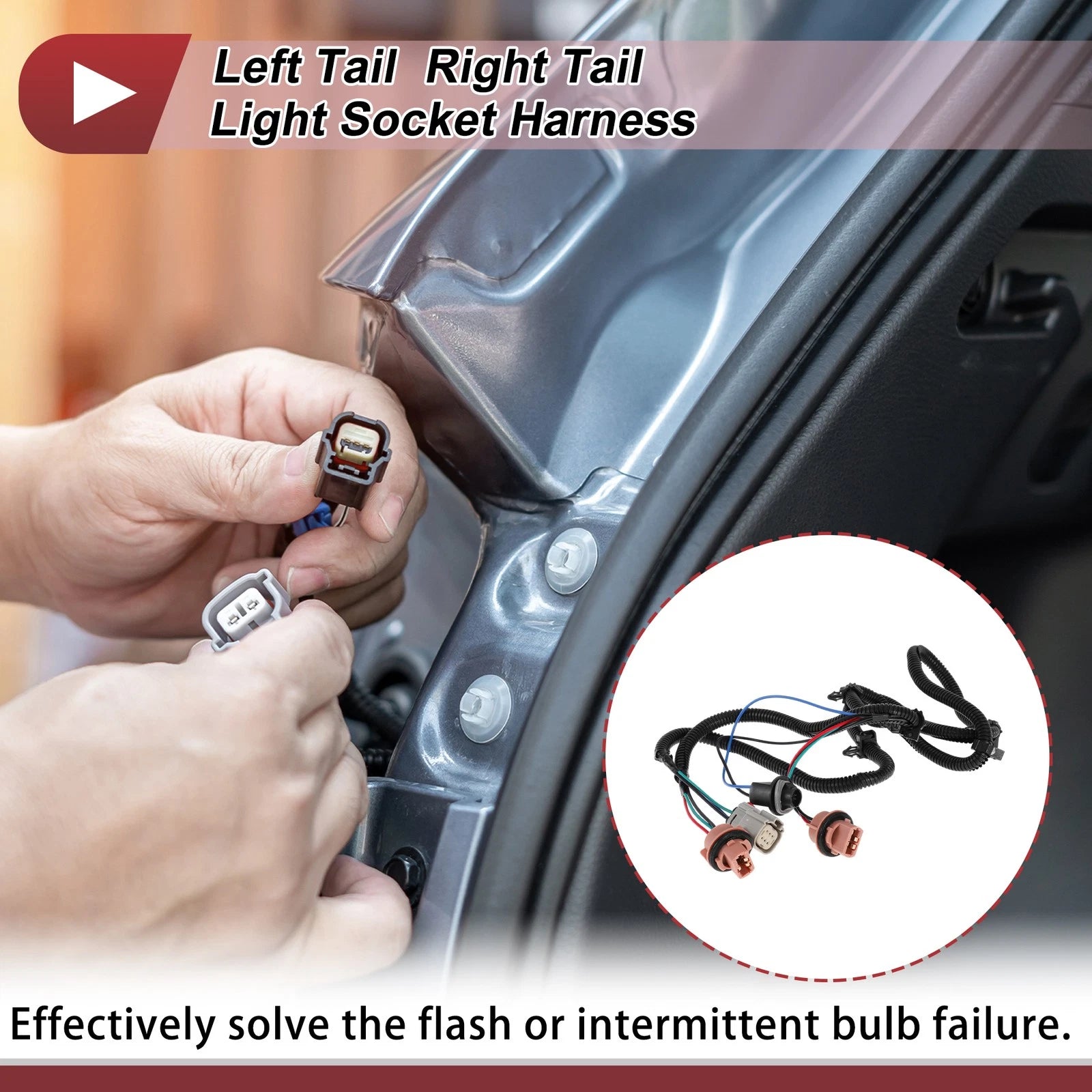 Left Tail Light Socket Wiring for Chevrolet Silverado (No. 23295977)