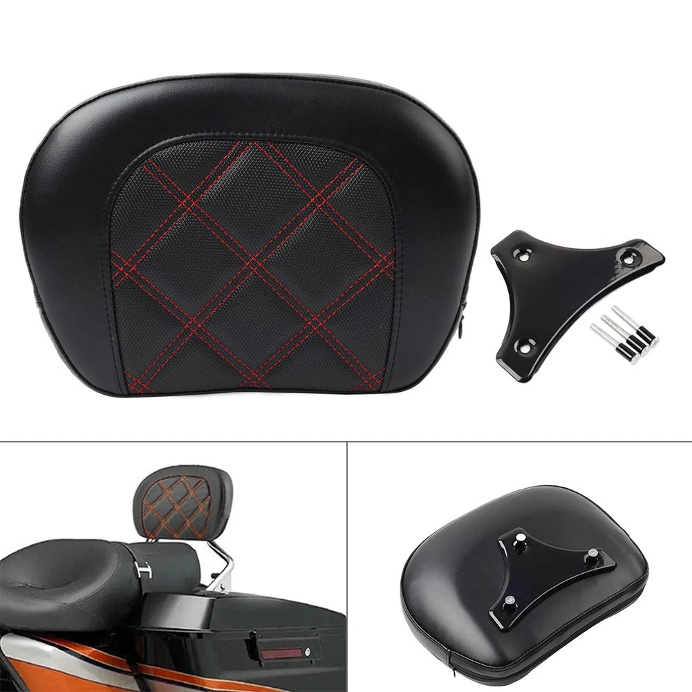 Sissy Bar Backrest Pad Kit for Harley Road King FLHR, Road Glide FLTR