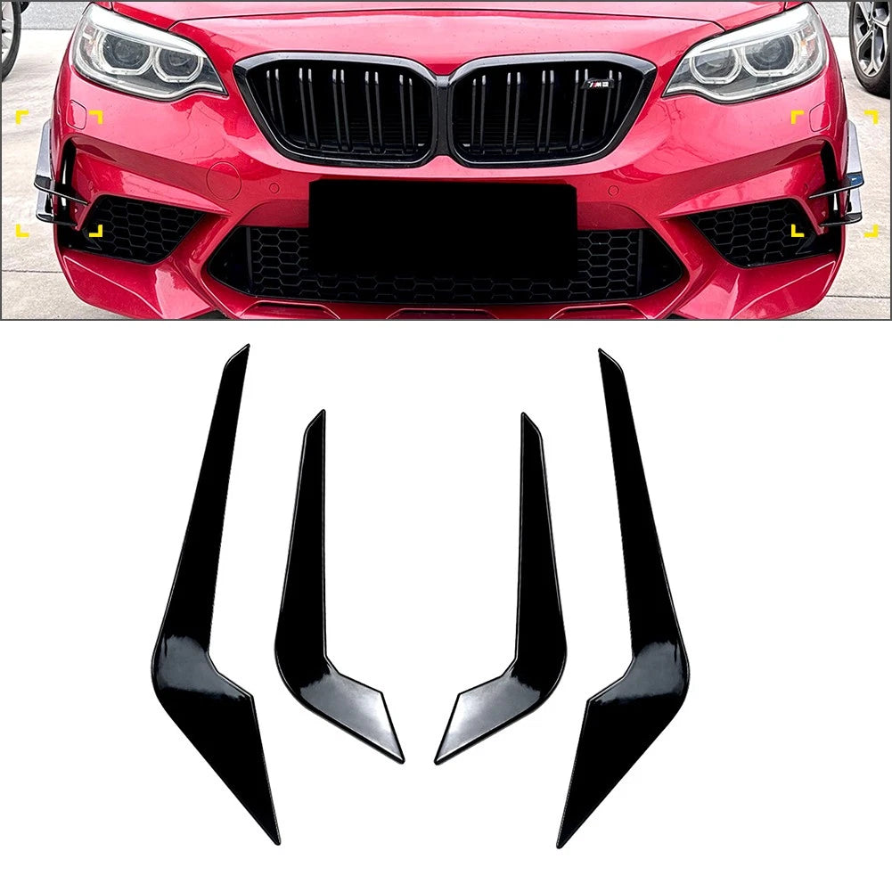 Front Bumper Lip Spoiler Splitter Side Cover For BMW 2 Series M2 F87 2016-2021