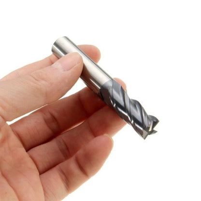 12MM Flat Bottom End Mill for (HRC50, 4 Flute, 75MM Length)