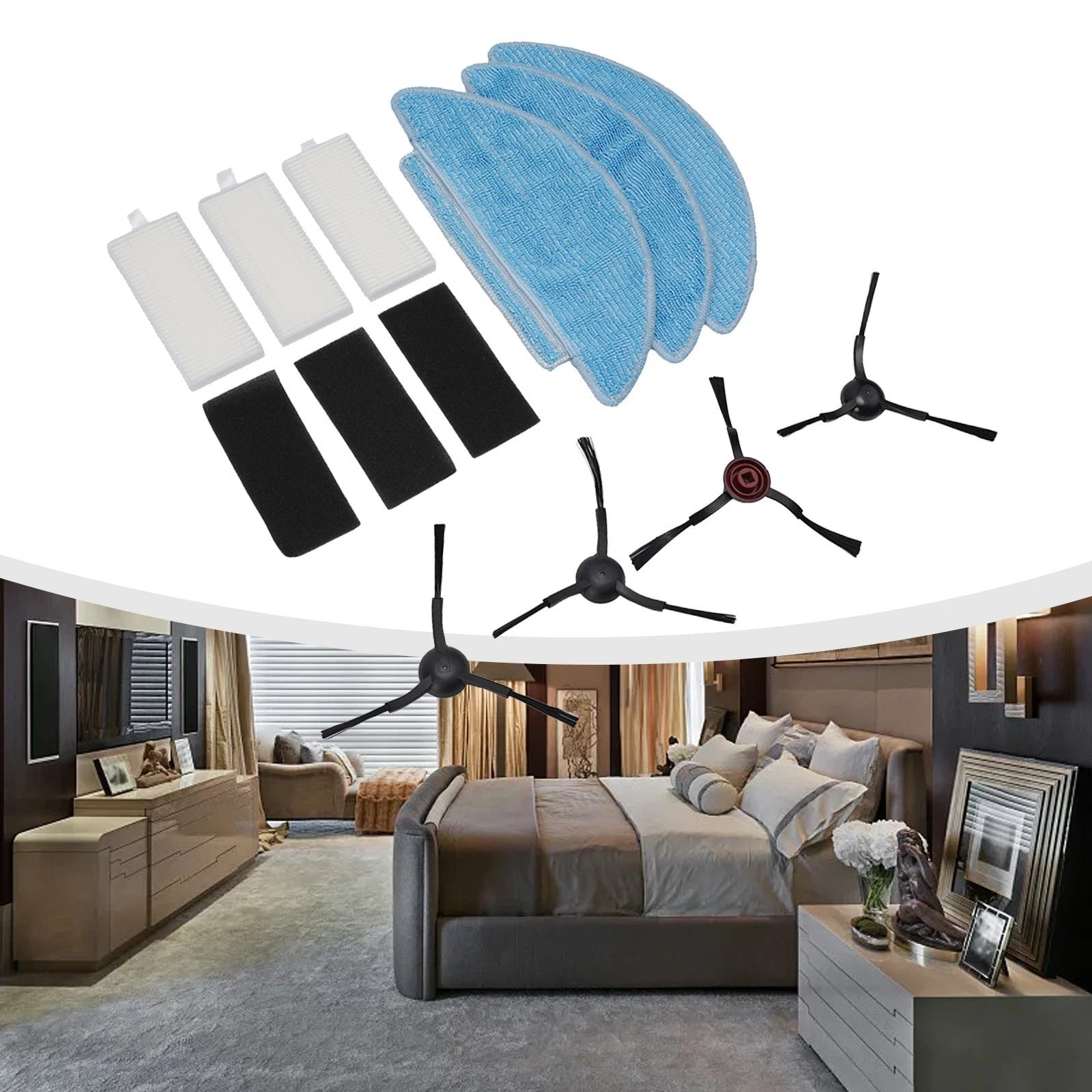 Side Brush Filter Mop Cloth for Tikom L9000 (2020–2023)
