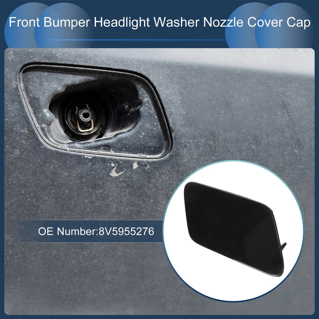 Front Right Washer Nozzle Cover Cap for Audi A3 8V (2013–2016) Black 1 Pcs