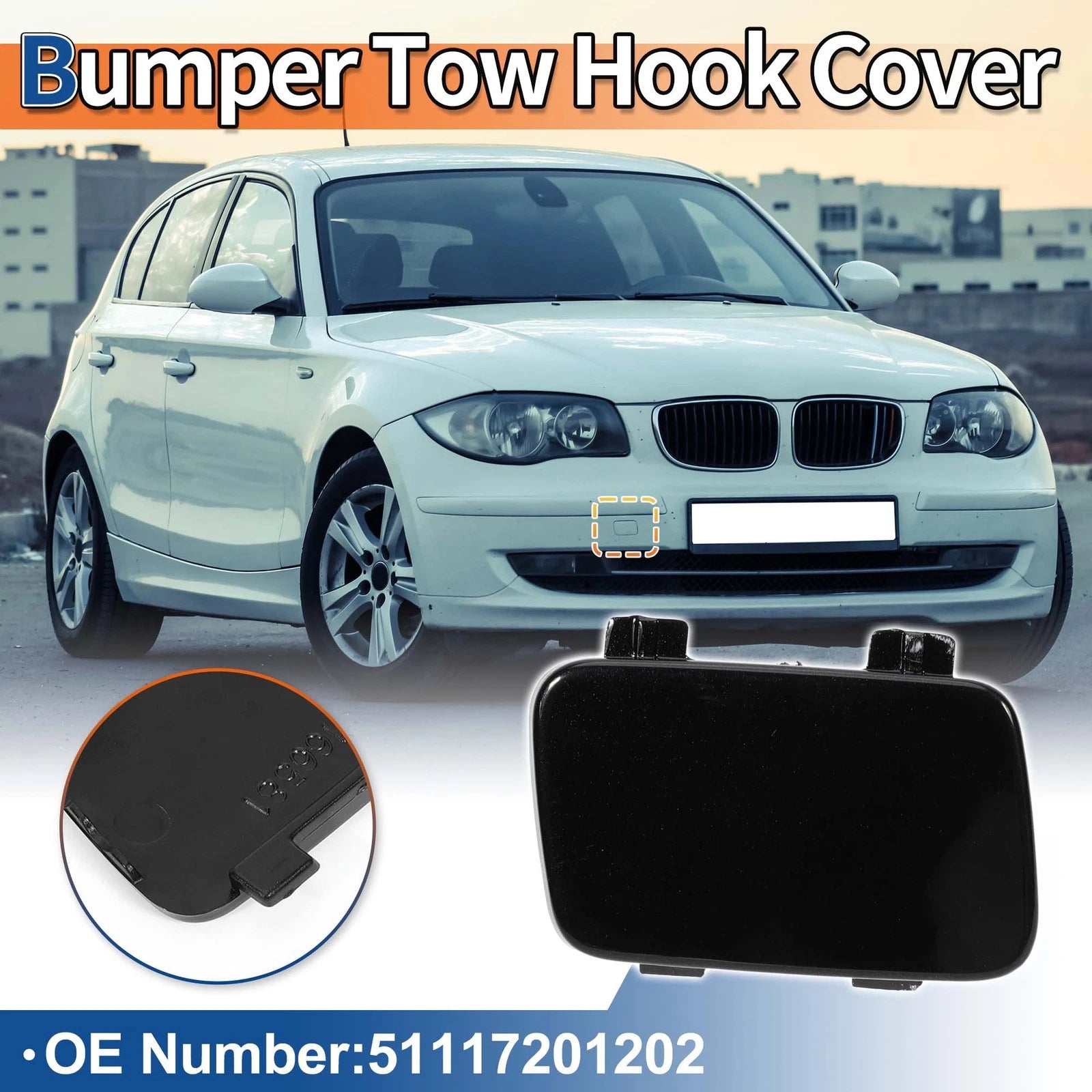 Front Tow Hook Cover Replacement for BMW 1 Series E81 E87 (2007–2013)