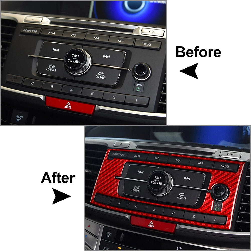 Central Control Volume Switch Panel Cover Trim Red for Honda Accord (2013–2017)