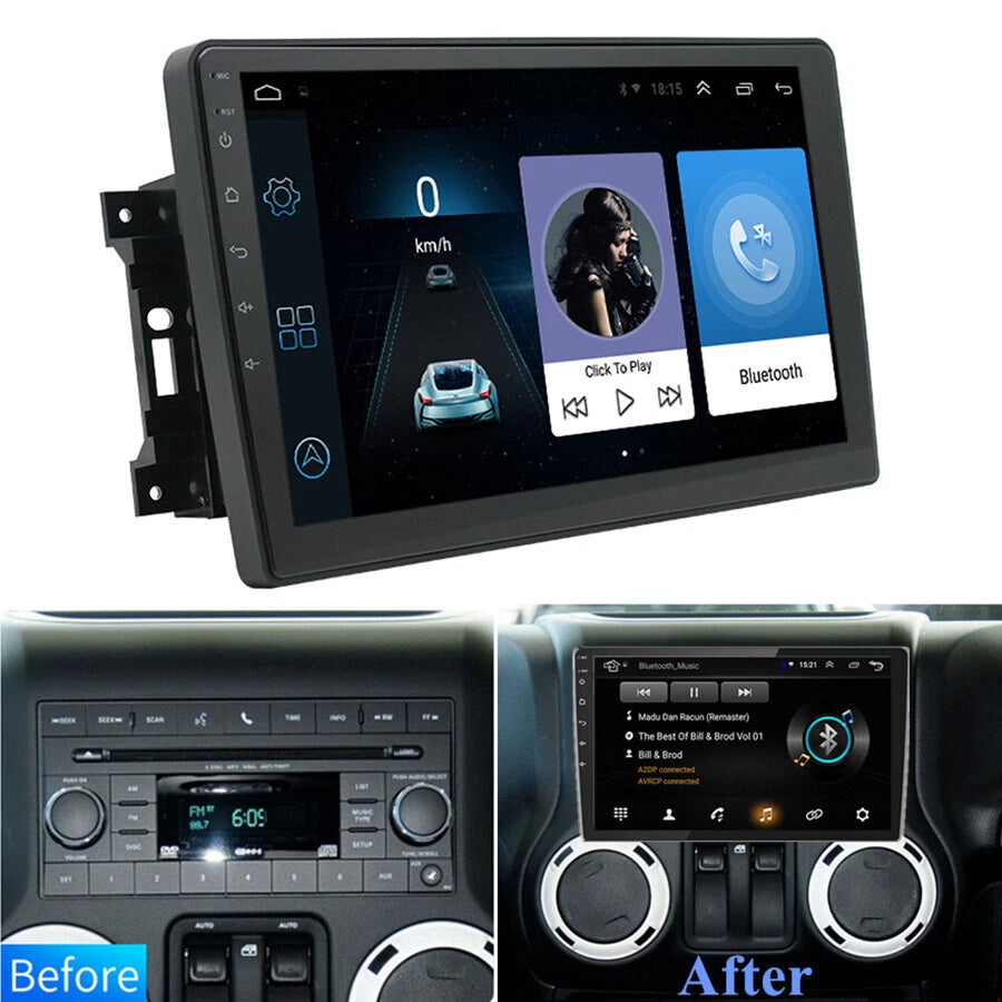 10.1" Android 10.1 Quad-core 1+16GB Car Stereo GPS For Jeep Wrangler Compass