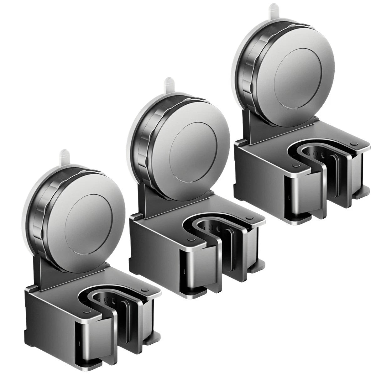 Wall Mounted Mop Holder Set of 3 with Strong Suction Grip