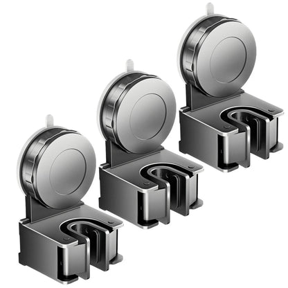 Wall Mounted Mop Holder Set of 3 with Strong Suction Grip